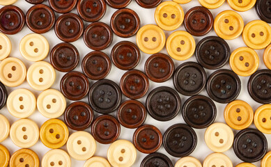 Background of wooden multi-colored buttons