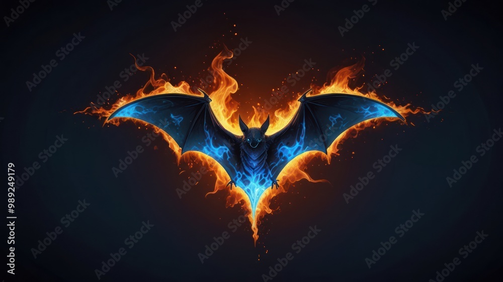 Sticker Fiery Bat