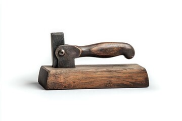Vintage wooden tool with a sturdy handle, ideal for craftsmanship and woodworking projects, showcasing traditional design.