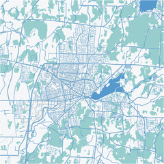 Map of Granby in Canada in a professional blue style. Contains layered vector with roads water, parks, etc.