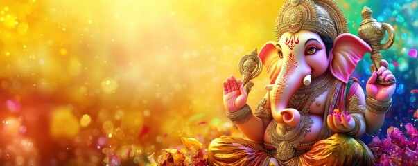 Lord Ganesha celebration festival, beautiful background