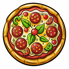 Savor the Flavors: Whole Pizza Loaded with Fresh Tomatoes, Cheese, Basil, and Onions
