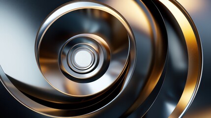 Abstract digital piece shows a circle. The backdrop is round and geometric.