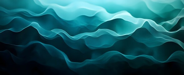 Fototapeta premium Abstract Teal and Blue Gradient Waves