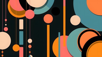 Obraz premium Abstract Geometric Shapes Minimalist Poster Design