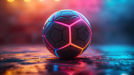 Fototapeta premium Futuristic Soccer Ball 3D Illustration