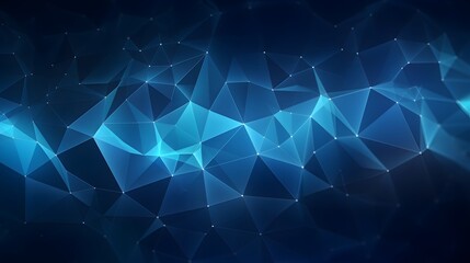 Abstract Blue Glowing Polygonal Mesh Network
