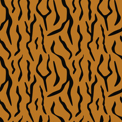 seamless pattern with tiger coloring. the texture of the fur is orange black. Animal print