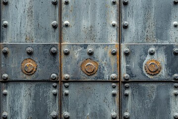 Fototapeta premium Rusty Metal Panels with Bolts and Nuts