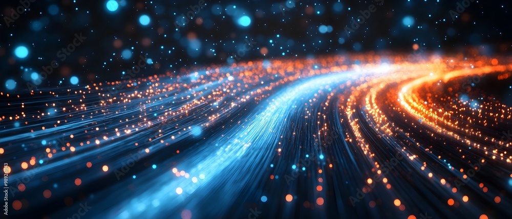 Poster visualizing the seamless access to online services through modern data networks in the world of digi