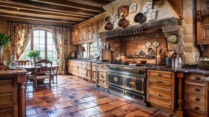 Rustic Kitchen with Copper Accents