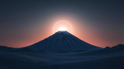 Majestic Mountain at Sunrise with Halo Effect