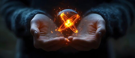 Visually depicting the intense energy release and conversion of atomic power during a nuclear fission reaction with a and scientific concept showcasing the sphere of light heat
