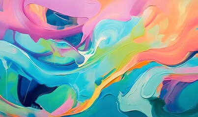 Abstract Swirling Colorful Shapes Painting