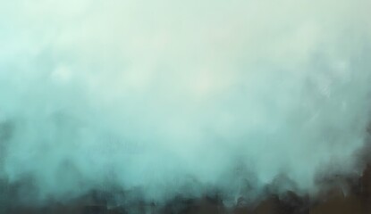 Obraz premium Abstract Foggy Sky Painting - Minimalist Blue Brown