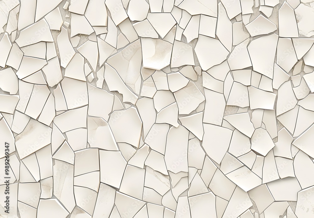 Wall mural abstract cracked ceramic tile mosaic background