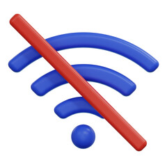 no internet wifi sign 3d render illustration
