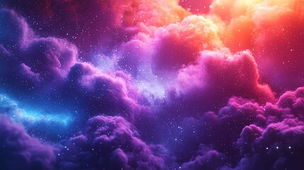Cosmic realm, mystical galaxies, glowing fog, 3D illustration