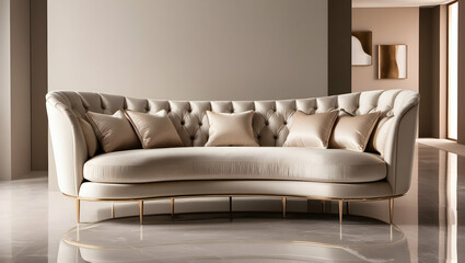 a couch with a bunch of pillows on top of it