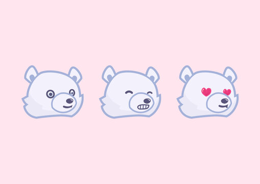 Cute Polar Bear Head Mascot