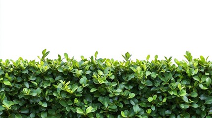 Green Hedge on White: Cutout and Isolated Image with No Shadows for Versatile Background Use