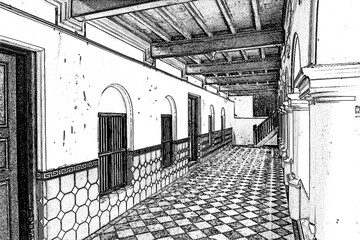 Digital Art - Chettinadu Style Heritage Homes in Karaikudi, Pallathur, Athangudi & Kothamangalam are the most lavish & exquisite architectural beauty. This beautiful edifice situated at Chettinad regi