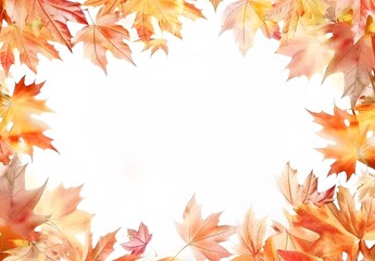 Autumn Leaves Border Frame With Copy Space