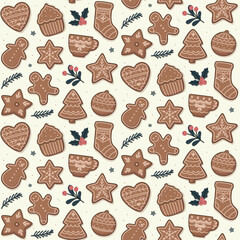 Gingerbread cookies, festive pattern design