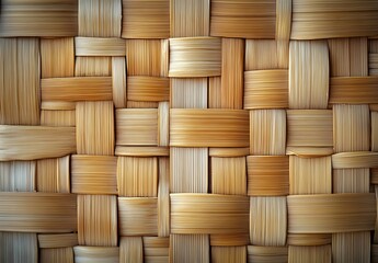 Intricate Bamboo Woven Pattern, Top View, Ultra Realistic Photography
