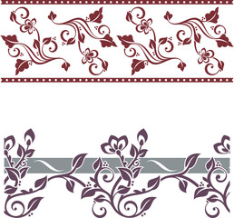 Vector set of ornamental friezes in Oriental style, decorative border designs, page decorations for greeting cards and wedding invitations.