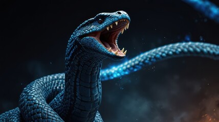 Naklejka premium Blue Serpent, Creature