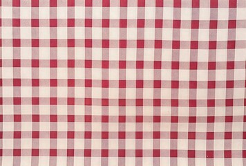 Beige and Red Plaid Fabric Texture Background