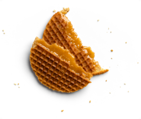 Broken Stroopwafel with Sticky Caramel