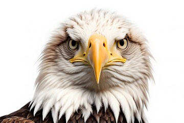 Bald eagle bird on white background, AI Generated