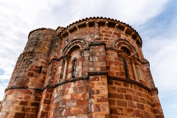 Naklejka premium Romanesque church of San Vicente in Palencia, Spain, exterior view