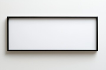 Minimalist Black Frame on White Wall - Elegant Decorative Square Frame with Glossy Finish, Neutral Background for Art Display - Minimalistic Design Concept