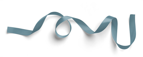 Curved Blue Satin Ribbon