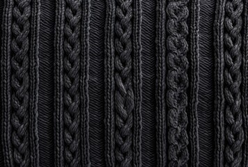 Black and Gray Knitted Cable Texture Background