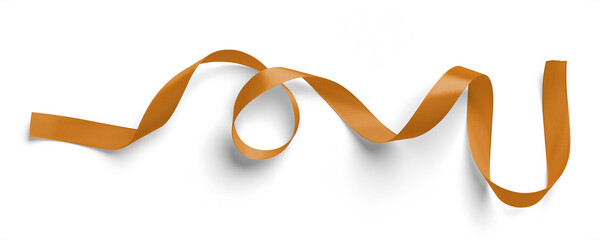 Curved Orange Satin Ribbon