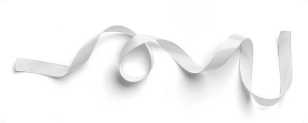 Curved White Satin Ribbon