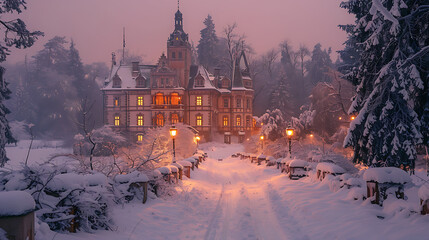 the castle in the snow
