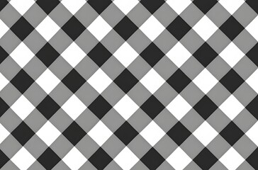 Black and White Gingham Pattern Seamless Diamond Texture