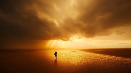 Fototapeta premium Embracing the Duality - Conflict Between Desolation and Warmth in Nature's Realm