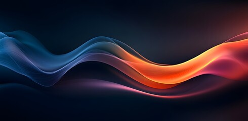 Obraz premium Abstract Wavy Lines Dark Blue Gradient