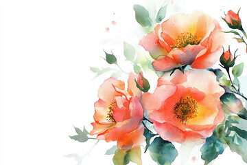 This beautiful watercolor flower arrangement elements