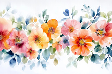This beautiful watercolor flower arrangement elements