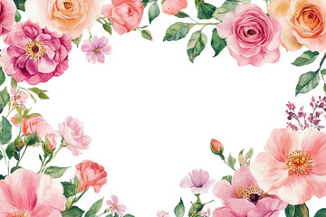 This beautiful watercolor flower arrangement elements