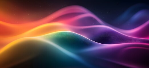 Obraz premium Abstract Rainbow Gradient Waves on Black