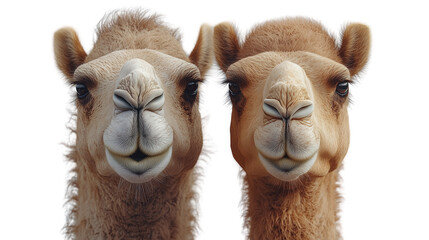 Obraz premium A camel and its friend standing together on a plain PNG background (3)