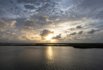 Sun rays coming through clouds in San Pedro Belize 5493